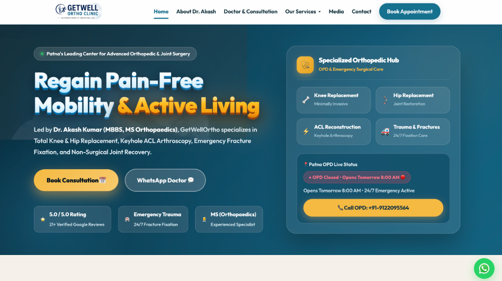 GetWellOrtho Clinic & Healthcare Platform